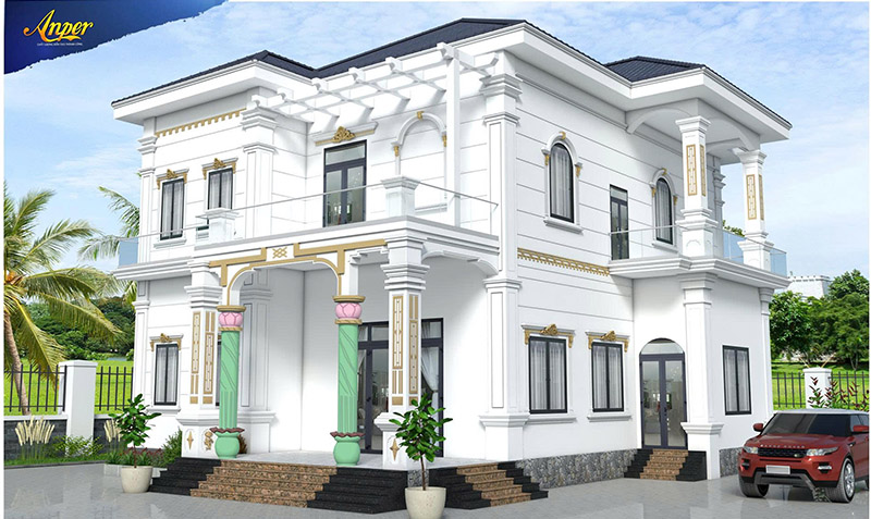 tư vấn lựa chọn màu sơn cho biệt thụ nhà vườn
